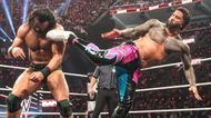 Jey Uso kicks Drew McIntyre. (Photo: WWE.com)